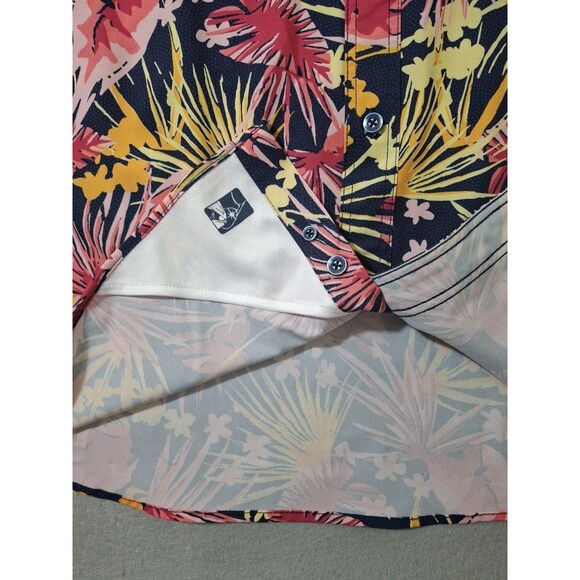 AFTCO Hawaiian Shirt Mens 2XL XXL Button Down Short Sleeve Vented Fishing - Picture 4 of 7